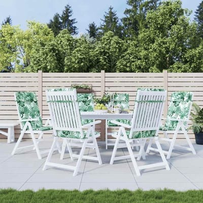 Tuinkussens Hoge Rugleuning - Zitkussens Buiten - Comfortabel Zitten - Waterafstotend Oxford - 120 x 50 cm - Bladpatroon