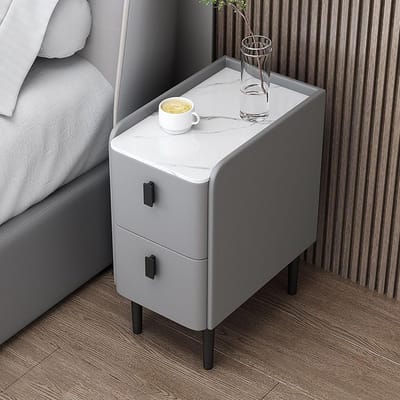 Nachtkastje met Speaker - Nachttafel Bijzetmeubel - Slaapkamer Decoratie - Met Bluetooth Speaker - 25cm Breed - Lichtgrijs