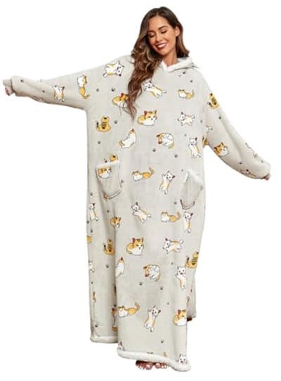 Oversized Zachte Knuffeldeken met Mouwen - Draagbare Full-Body Deken voor Dames en Heren