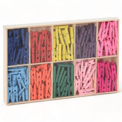 Dailygoods- Wasknijpers Hout 25 mm - Mini Wasknijpers - Knutselen - Decoratie - Geschenkverpakkingen - Creatief Gebruik - Knijpers