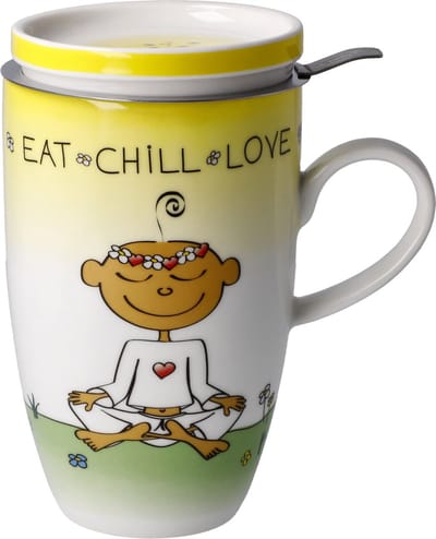 Goebel - Der kleine Yogi | Thee Mok Eat Chill Love | Beker - porselein - 450ml