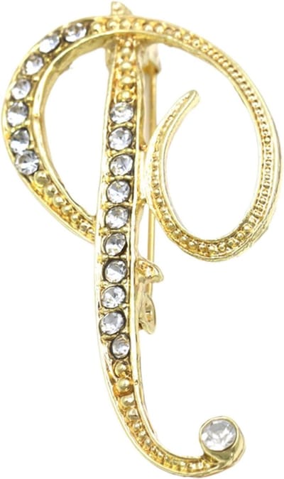 Letter Broche - Initiaal Sieraden - Outfit Personaliseren - Met Strass Steentjes - Unisex - Goudkleurig