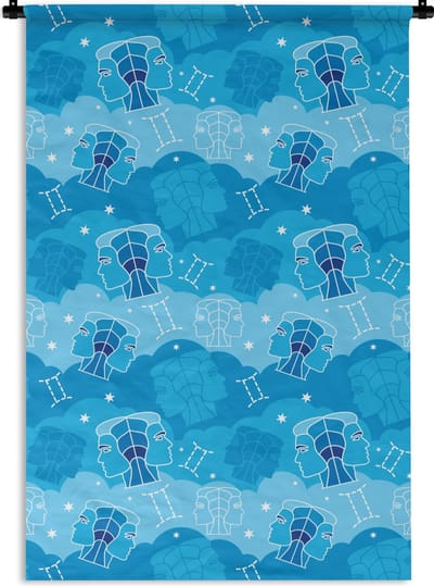 Wandkleed - Wanddoek - Zodiac - Tweeling - Design - 120x180 cm - Wandtapijt