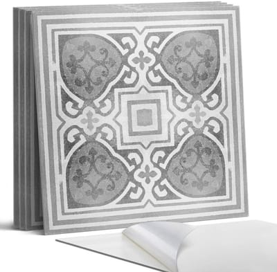 Coloray Wandpanelen Zelfklevend - Patroon met symmetrische ornamenten Zelfklevende Wandpanelen - 50 cm x 50 cm - Grijs Wandpaneel PVC - 5 stuks - Texturen Wandpanelen Zelfklevend - Wandpaneel Keuken - Wandpanelen Badkamer