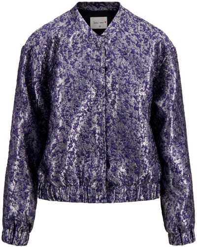 Zusss Blazer Jacquard Glans Jasje 0310 033 Night Blue Dames Maat - XL