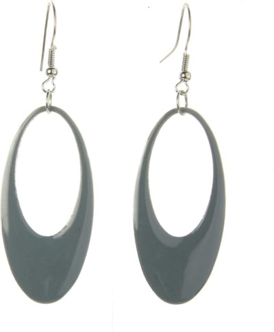 Behave - Oorhangers dames ovaal grijs accent - Minimalistische look