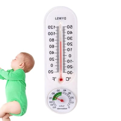 Broeikas Temperatuurmeter - Weerstation Tuin - Planten Groei Monitoren - Batterijvrij Mechanisch - 23x6 cm - Zilverkleurig