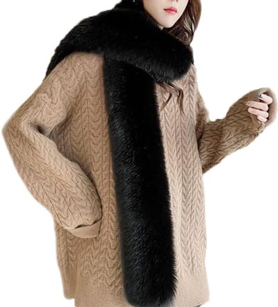 Elegante Lange Sjaal van Faux Fur voor Dames - 180 cm Winter Sjaal, Bruidsstola en Avondkleding Accessoire
