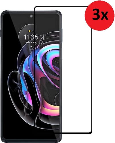 Full Screenprotector Geschikt voor Motorola Moto G51 5G - Moto G51 5G Full Tempered Glass 3x