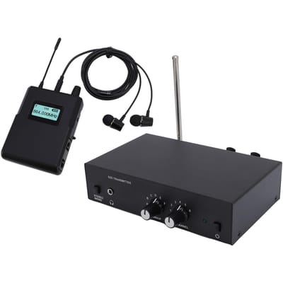 Système de Monitoring Intra-Auriculaire Sans Fil 902 à 928 MHz Système IEM Stéréo Professionnel avec Émetteur et Récepteur pour Studio black