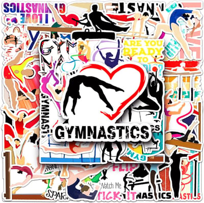 Turnen Stickers - Set 50 stickers - Poses, Gymnastiek, Sport - Voor laptop, journal, deur, agenda, mobieltje etc.
