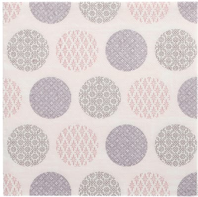 50 Servetten ROYAL Collection 1/4 vouw 40 cm x 40 cm roze Rococo