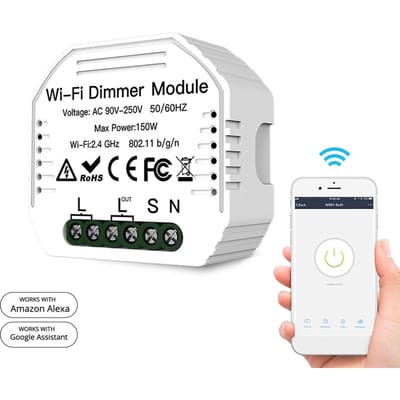 90-250V Wifi Dimmer Module Dimmer Slimme Lichtschakelaars 2 Weg Schakelaar Spraakbesturing APP Afstandsbediening Wifi Dimmer Module wit