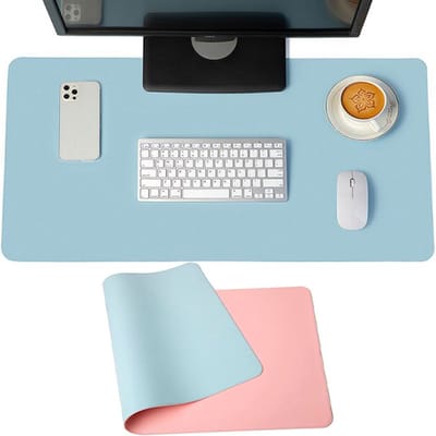 2in1 XXL Soft Gaming Muismat - Waterproof en Anti-Slip - 90x40 cm - Dubbelzijdig - Toetsenbord Mousepad - Roze Blauw