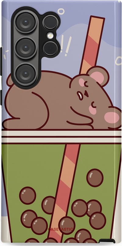 Casetastic Hoesje Geschikt voor Samsung S23 Ultra - Stijlvolle Beschermende Duo-layer Case - Bubbelthee Droom