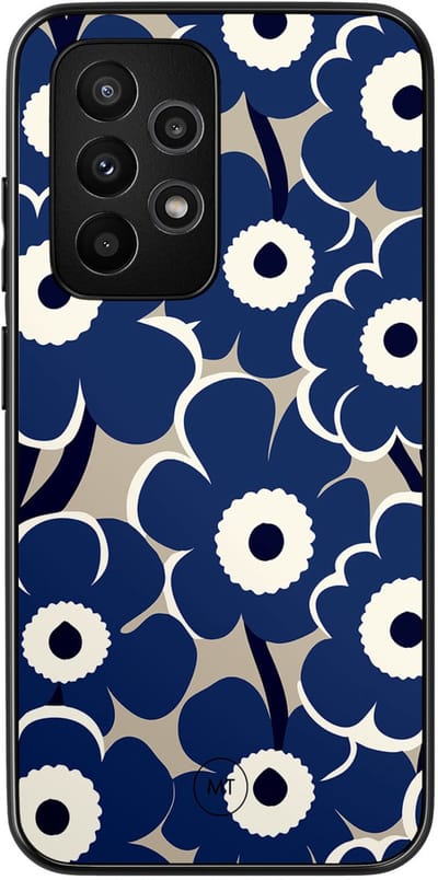 Hoesje geschikt voor Samsung Galaxy A53 - Abstract bloom - TPU Hard Case Backcover - Blauw - Mooie Telefoonhoesjes