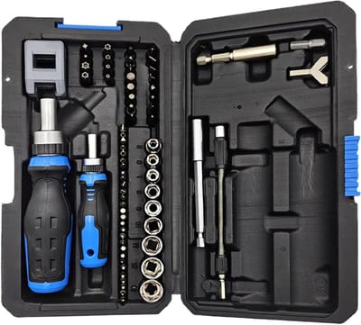 Schroevendraaierset - Ratelschroevendraaier - Klusklus - 69-delig magnetisch - 1 set - Grijs