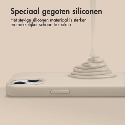 Accezz Hoesje - Geschikt voor Apple iPhone 16 - Liquid Silicone Backcover geschikt voor MagSafe - Stone
