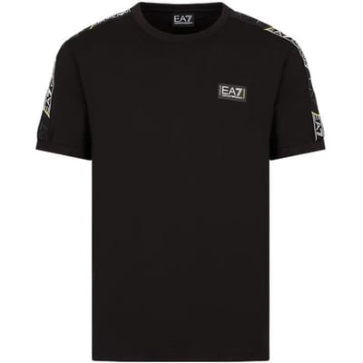 Emporio Armani Letter Logo Applicatie Ronde Hals Korte Mouw T-shirt Heren Tops Zwart 3RPT06-PJ02Z-1200 L black