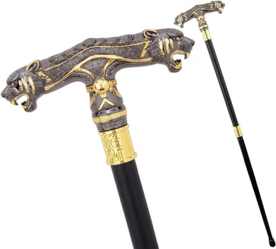 Luxe Wandelstok - Stijlvolle Scepter - Feest Cosplay - Antislip Rubberen Dop - 92 cm - Zwart Goud