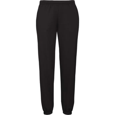 Fruit of the Loom Klassieke uniseks joggingbroek met elastische manchetten (Zwart)