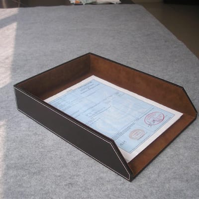 A4 Leren Brievenbakje met Lades - Stijlvol en Functioneel Organisatieaccessoire voor op het Bureau
