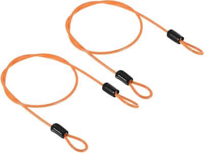 Stalen veiligheidskabel 2,5mm, dubbele lus, flexibel slot, outdoor reizen fiets - 2 stuks