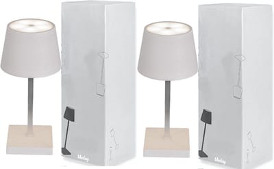 2 Oplaadbare Tafellampen - Dimbaar - 2 Stuks - Modern - Draadloos - Aluminium - incl kabel - Wit - Stijlvol
