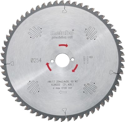 Metabo 628046000 Cirkelzaagblad HW/CT - 250 x 30mm - 42 WZ