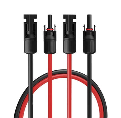 Zonnekabel Set - PV Kabel - Zonne-installatie - UV en Weerbestendig - 2x 10m - Rood Zwart