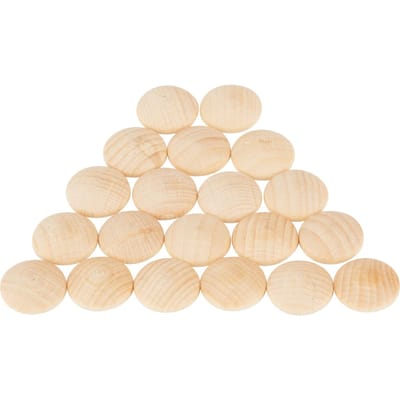 Houten schijf, gewelfd - Ø 15 mm, 20 stuks