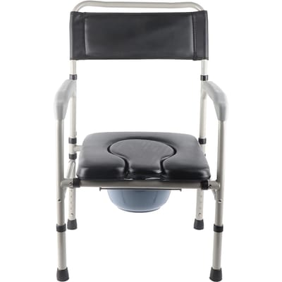 Alliage d'aluminium Adulte Toilette Chaise percée Chaise de toilette Chevet Salle de bain blanc