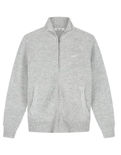 Olaf Signature Zip Knitted Sweaters Grijs M260706