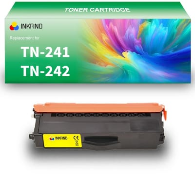 INKFIND TN241Y/TN242Y Geel tonercartridge compatibel met Brother TN241Y TN-241Y TN242Y TN-242Y Geel toner cartridge - 1-pack Geel