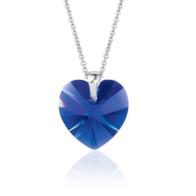 Montebello Ketting Fleur HZ557 - Swarovski Hart- 925 Zilver Gerhod. - Ø14mm - 50cm