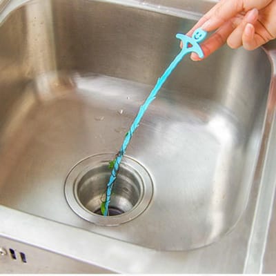 Crochet de Nettoyage d'Évier, Déboucheur de Bonde de Sol de Salle de Bain, Outil Créatif pour la Maison Pour Résoudre Facilement les Problèmes de Bouchage bleu
