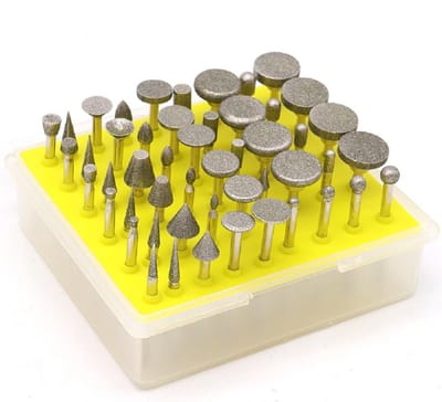 Professionele slijp- en freespennen met diamantcoating - 50 stuks, 1/8 inch accessoires voor glas, edelstenen en metaalbewerking, korrel #120