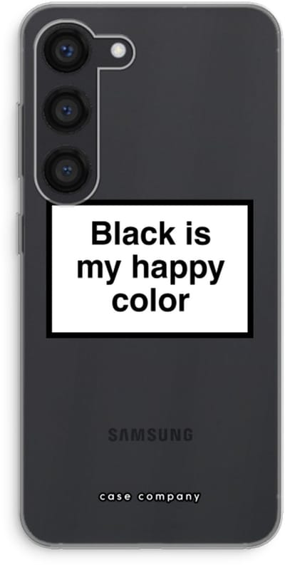 Hoesje geschikt voor Samsung Galaxy S23 hoesje - Black is my happy color - Soft Cover Telefoonhoesje - Bescherming aan alle Kanten en Schermrand
