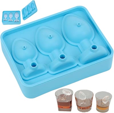 VHV - IJsblokjesvorm - siliconen novelty-vorm 3 vakken - met deksel - voor whisky, cocktails, ijskoffie en feestjes