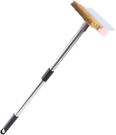 Pizza Oven Borstel - Grill Reiniger - Oven Schoonmaken - Ergonomisch Handvat - 42cm Lengte - Zwart