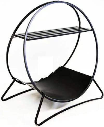 Haardhouthouder - Houtrek Binnen - Brandhout Opslag - Stevige Stalen Constructie - 64x40x68cm - Zwart