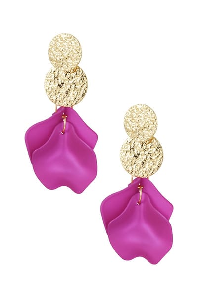 YW - Blooming Chique oorbellen - Goud/Fuchsia