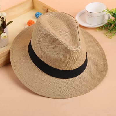 BukkitBow - Dameshoed - Zonnehoed / Strohoed voor Zomer - Verstelbare Band - Omtrek +/- 56CM - Naturel/Bruin