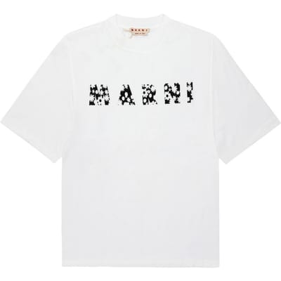 Marni Dames S Korte Mouw T-shirt Bloemenlogo ThjeT49p15 uScx50 Flw01 THJET49P15 USCX50 FLW01 (40) gray