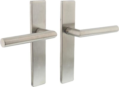Intersteel Deurkruk Hoek 90° - Rechthoek verdekt schild - 219x40x9mm - 7mm nokken - RVS Geborsteld