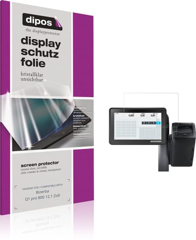 dipos – 2x Beschermfolie geschikt voor Bizerba Q1 pro 800 12.1 Zoll | Krasbestendige & heldere Screenprotector Ultra-Thin