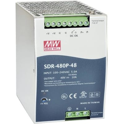 MEAN WELL SDR-480P-24 DIN-rail netvoeding 24 V/DC 20 A 480 W Aantal uitgangen:1 x Inhoud 1 stuk(s)
