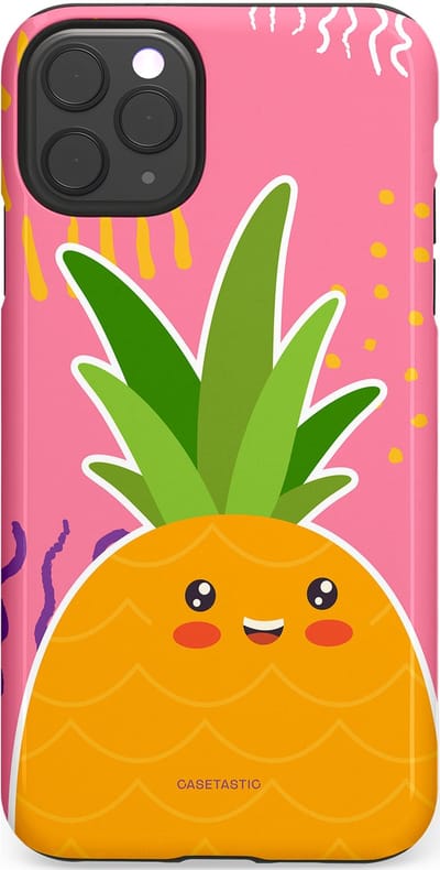 Casetastic Hoesje Geschikt voor Apple iPhone 11 Pro Max - Stijlvolle Beschermende Duo-layer Case - Zoete Ananasdroom
