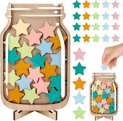 Motiverende beloningsglas voor kinderen, sterren beloningsglas, magnetisch beloningsglas, schoolbeloning, gepersonaliseerd beloningsglas met sterren