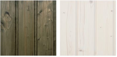 Timbela DKMT01-MOSS/WHITE - Houtimpregneringsset voor binnen- en buitendecoratie: 5L wit + 5L mos impregneermiddel + GRATIS borstelset